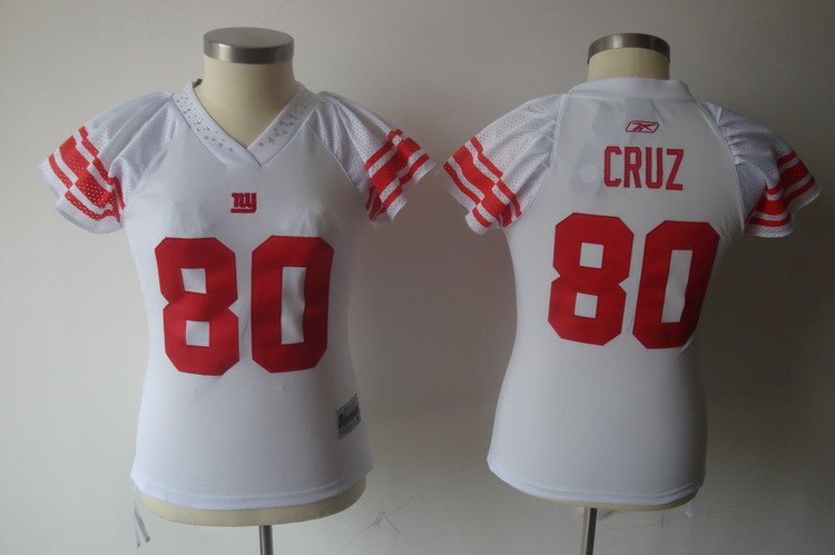 Giants #80 Victor Cruz White Women's Field Flirt Stitched NFL Jersey